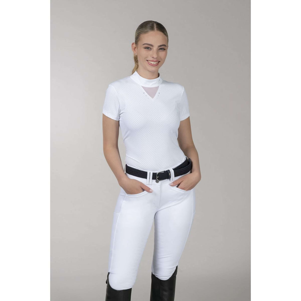 Schockemöhle Maglietta da Competizione Lea Optical White