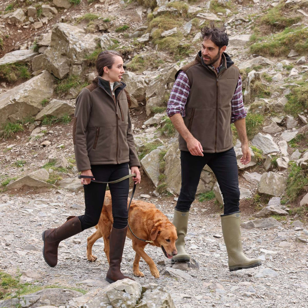 Aubrion by Shires Felpa con cappuccio e zip Heritage Fleece Oliva scura