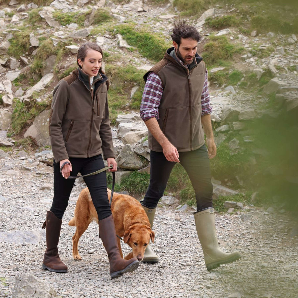 Aubrion by Shires Felpa con cappuccio e zip Heritage Fleece Oliva scura