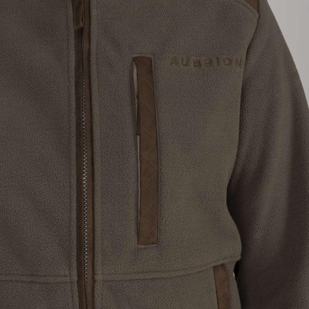 Aubrion by Shires Felpa con cappuccio e zip Heritage Fleece Oliva scura