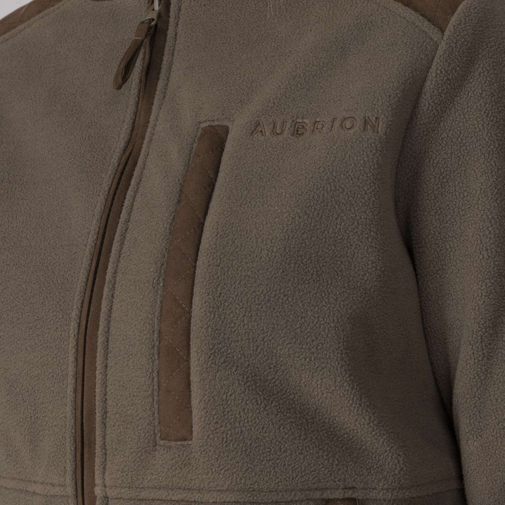 Aubrion by Shires Felpa con cappuccio e zip Heritage Fleece Oliva scura