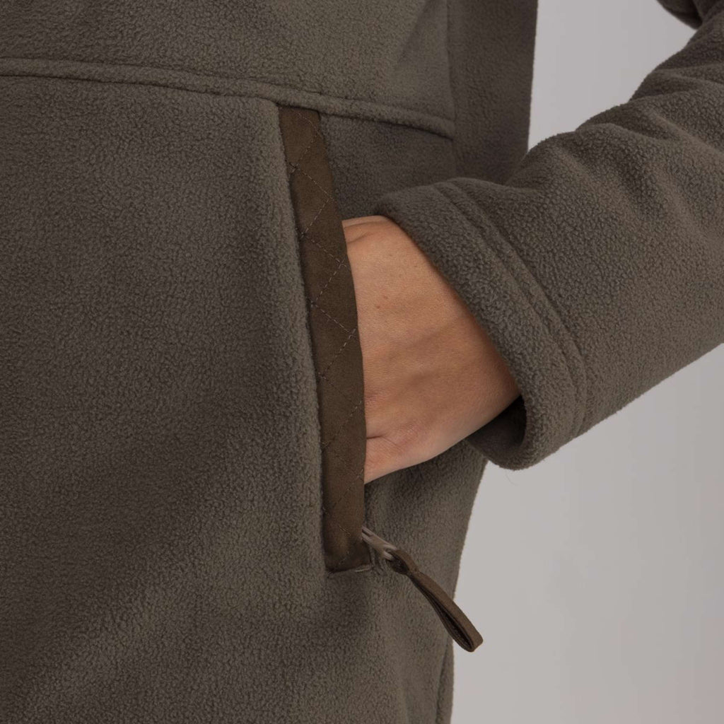 Aubrion by Shires Felpa con cappuccio e zip Heritage Fleece Oliva scura
