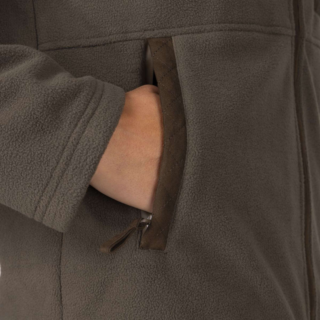Aubrion by Shires Felpa con cappuccio e zip Heritage Fleece Oliva scura
