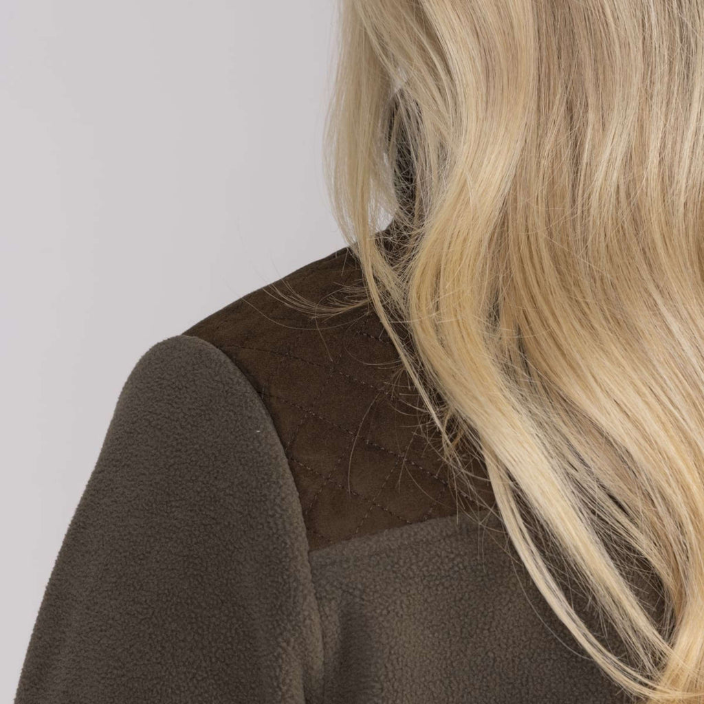 Aubrion by Shires Felpa con cappuccio e zip Heritage Fleece Oliva scura