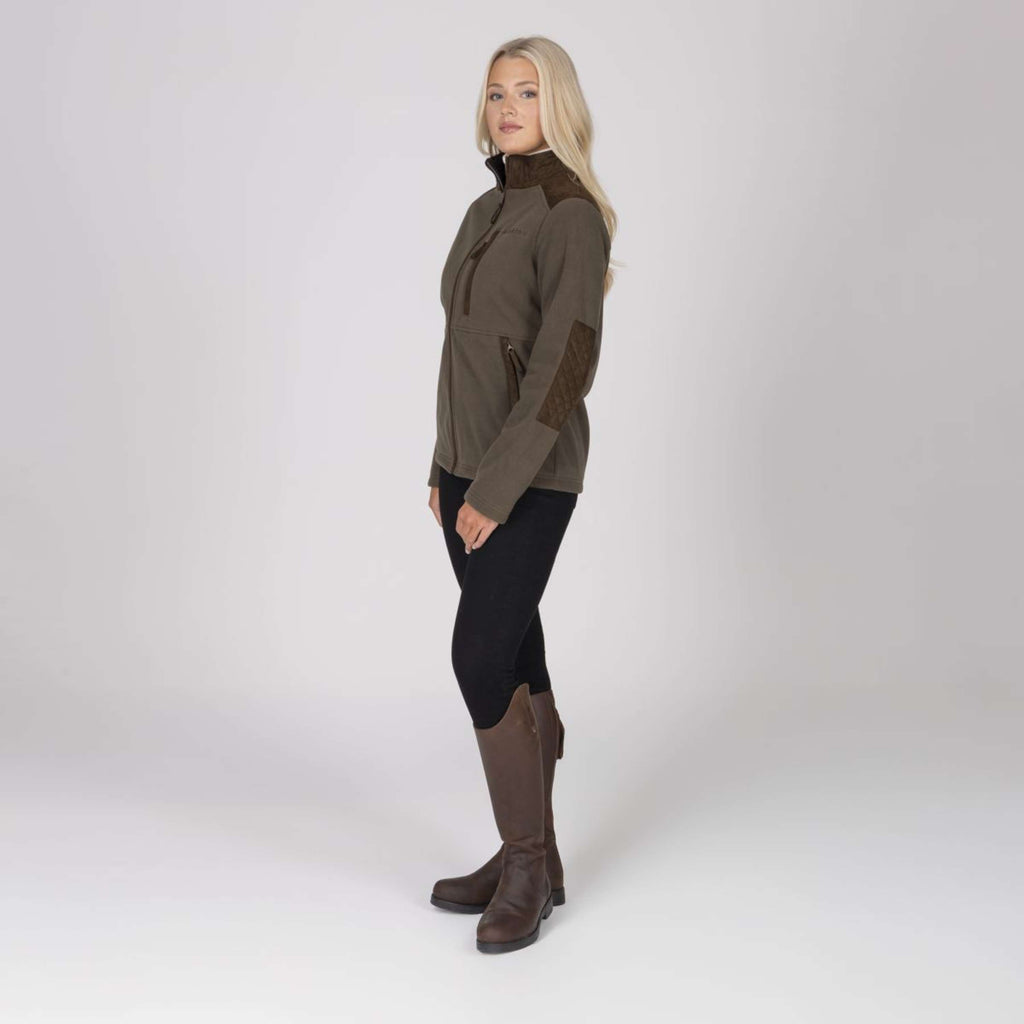 Aubrion by Shires Felpa con cappuccio e zip Heritage Fleece Oliva scura