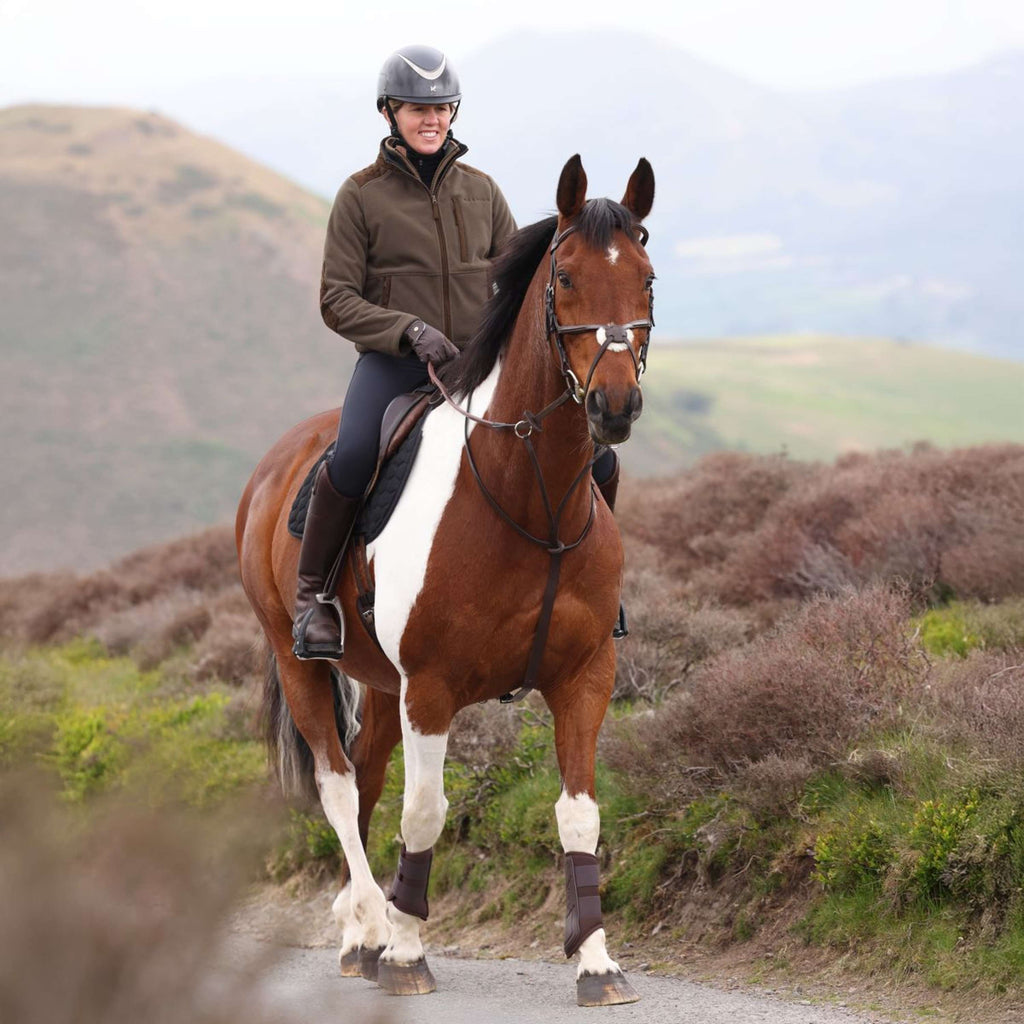 Aubrion by Shires Felpa con cappuccio e zip Heritage Fleece Oliva scura