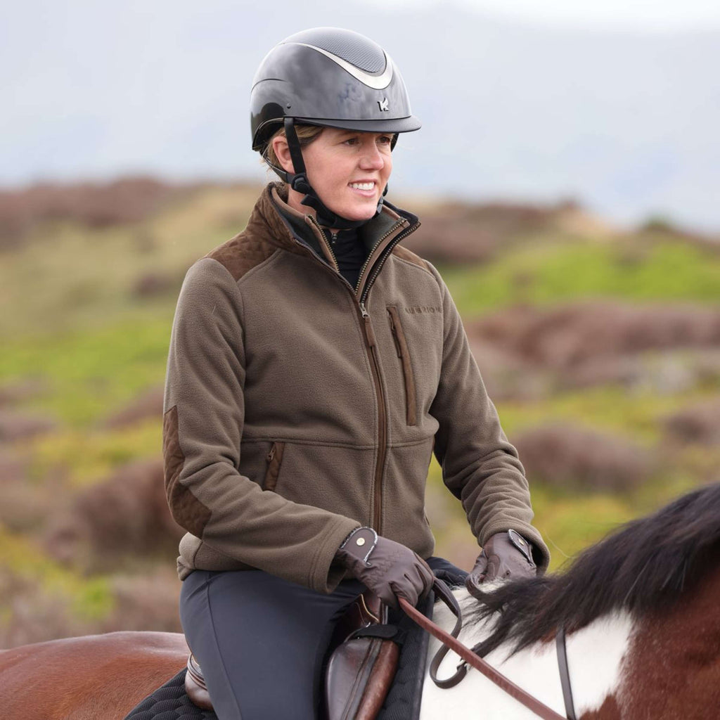 Aubrion by Shires Felpa con cappuccio e zip Heritage Fleece Oliva scura