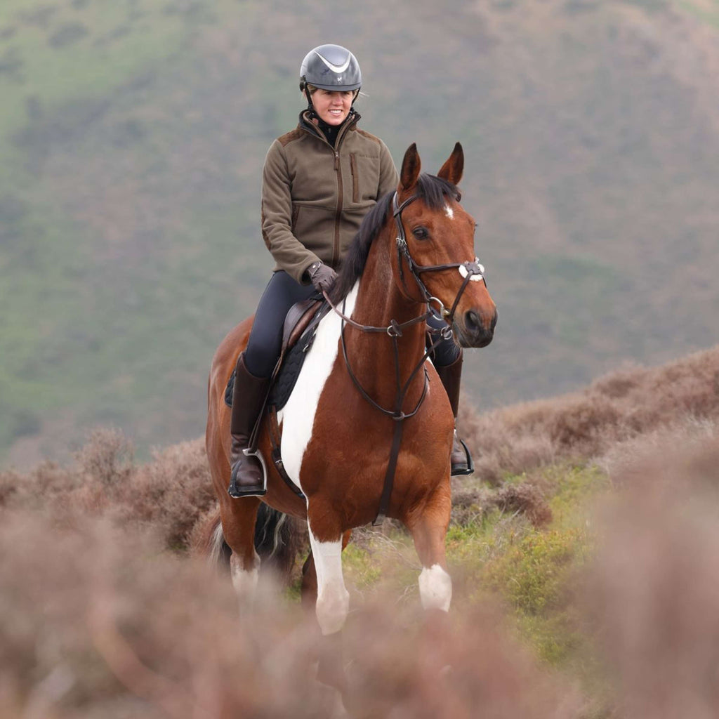 Aubrion by Shires Felpa con cappuccio e zip Heritage Fleece Oliva scura
