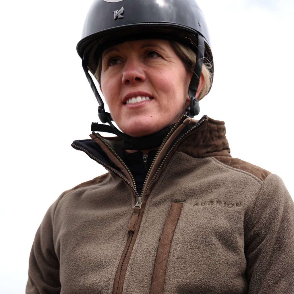 Aubrion by Shires Felpa con cappuccio e zip Heritage Fleece Oliva scura