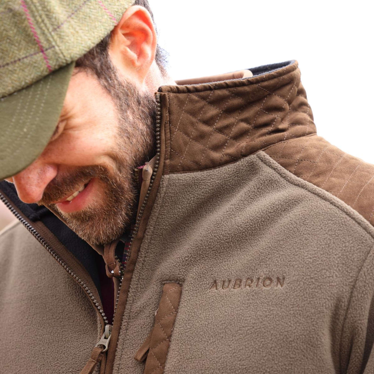 Aubrion by Shires Felpa con cappuccio e zip Heritage Fleece Oliva scura