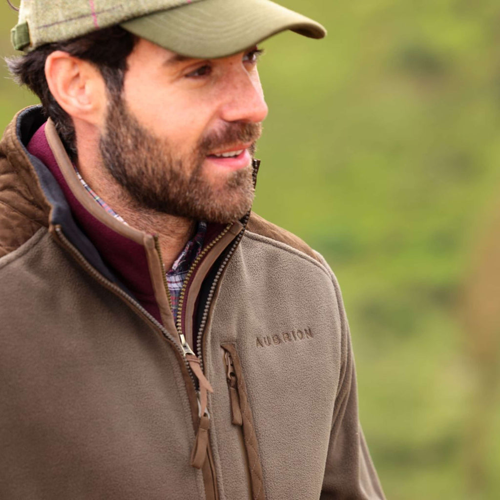 Aubrion by Shires Felpa con cappuccio e zip Heritage Fleece Oliva scura