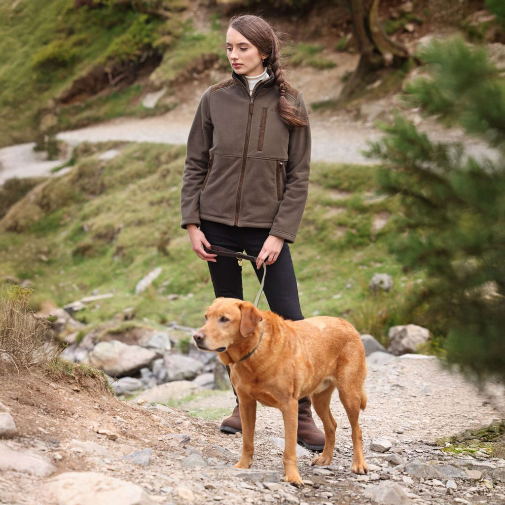 Aubrion by Shires Felpa con cappuccio e zip Heritage Fleece Oliva scura