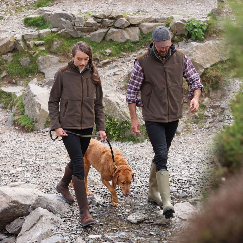 Aubrion by Shires Felpa con cappuccio e zip Heritage Fleece Oliva scura