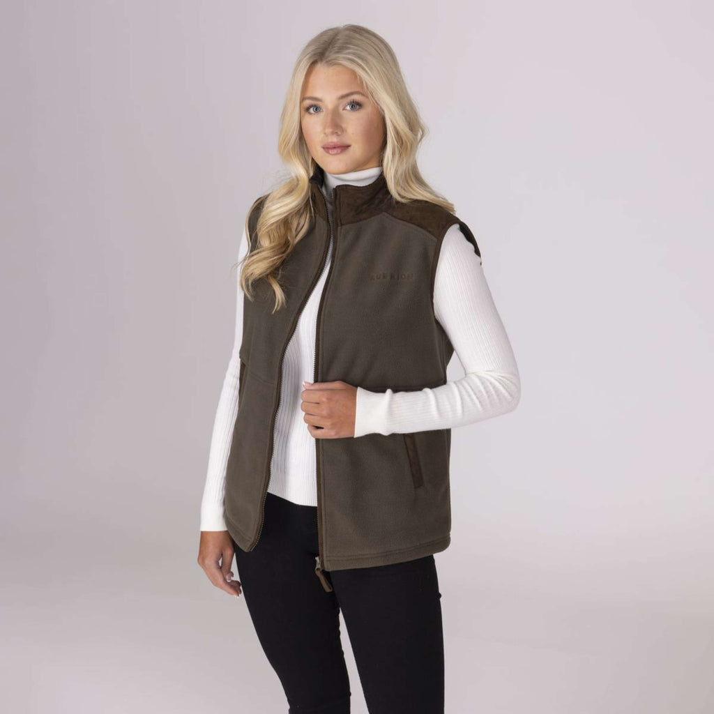 Aubrion by Shires Gilet Heritage Fleece Oliva scura