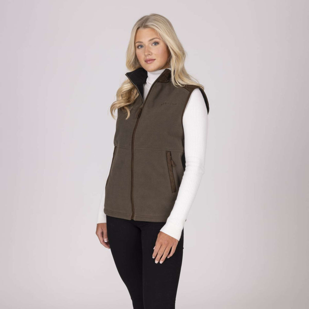 Aubrion by Shires Gilet Heritage Fleece Oliva scura