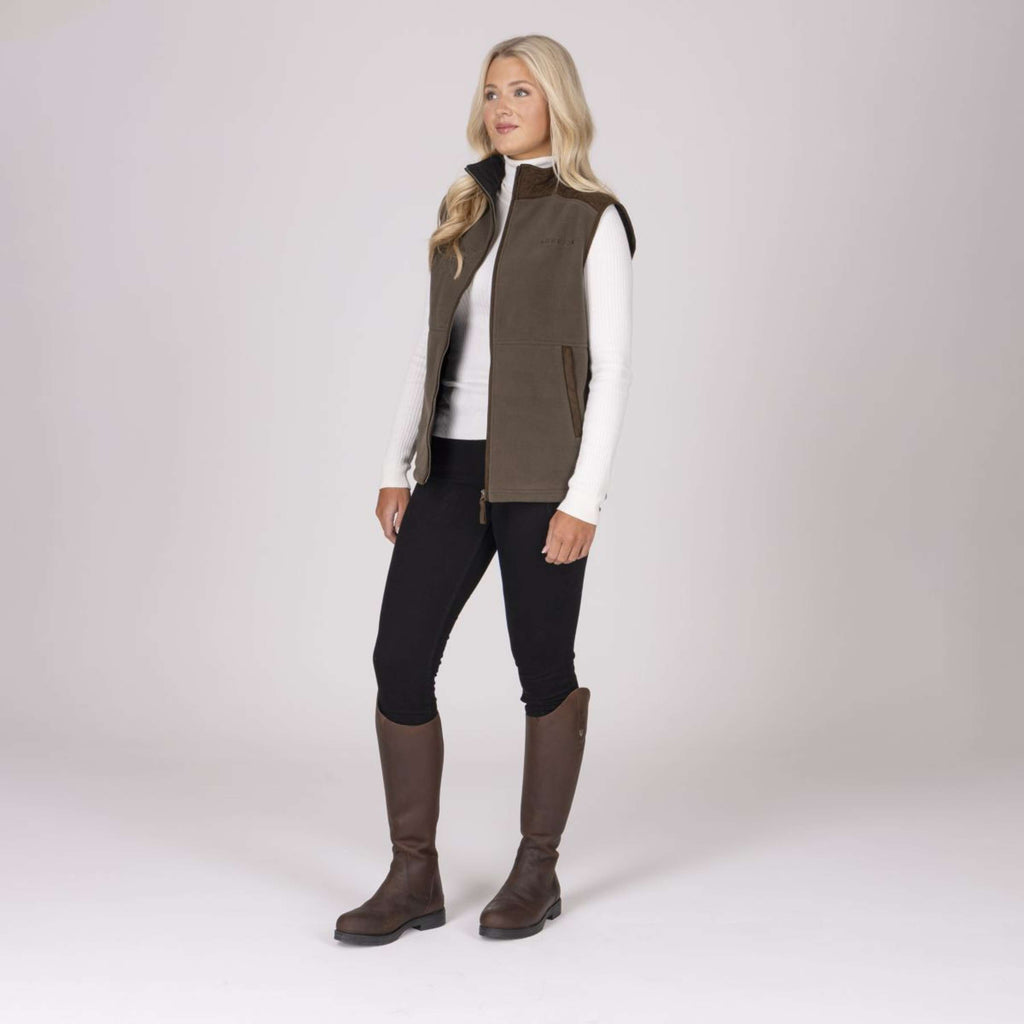Aubrion by Shires Gilet Heritage Fleece Oliva scura