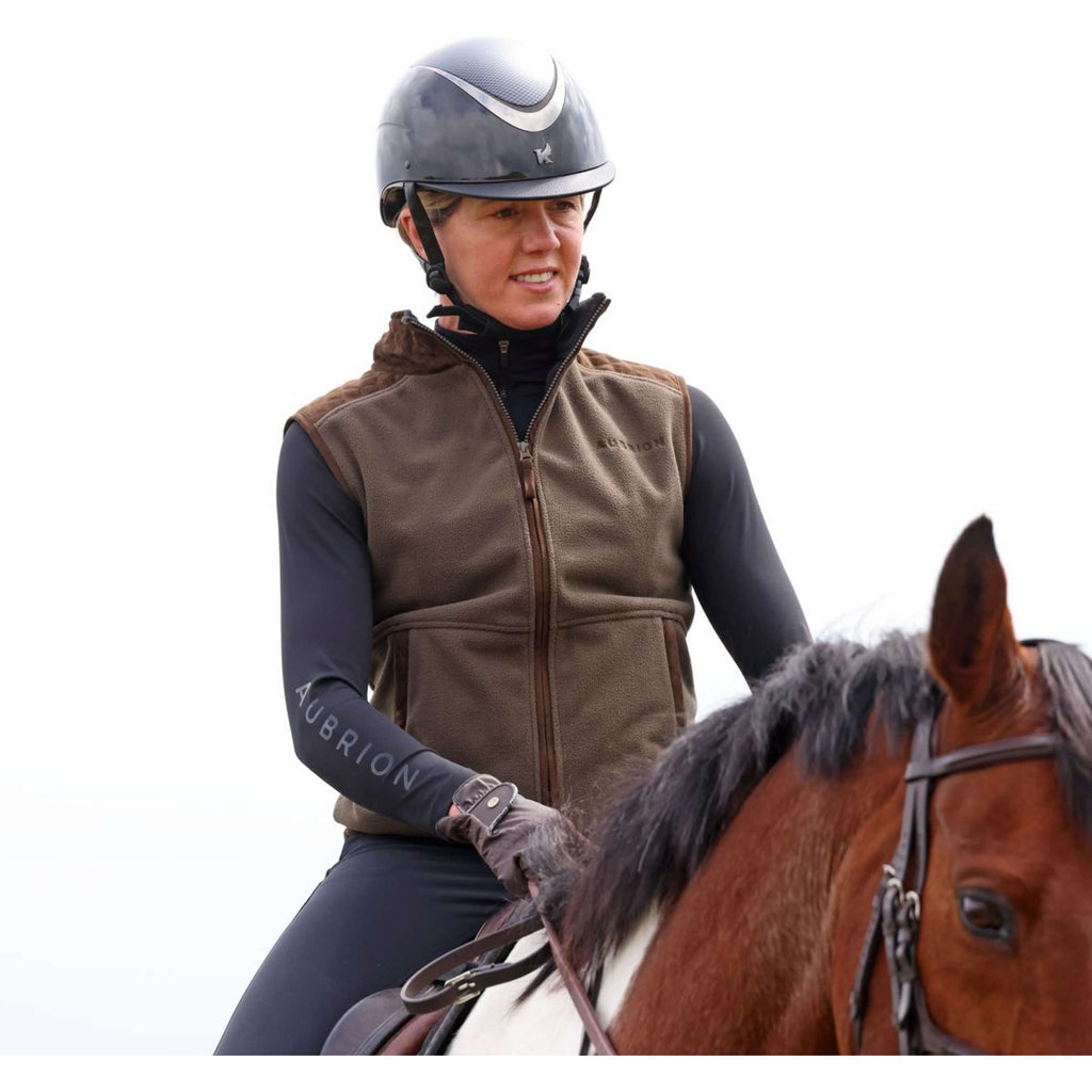 Aubrion by Shires Gilet Heritage Fleece Oliva scura