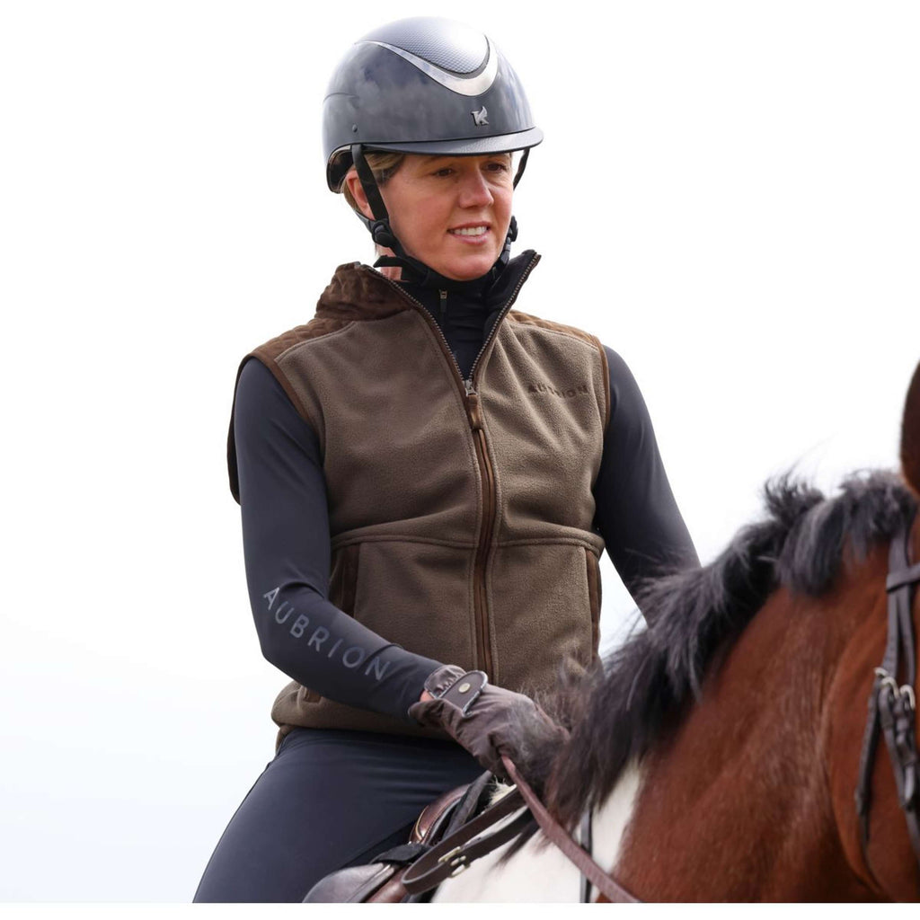 Aubrion by Shires Gilet Heritage Fleece Oliva scura