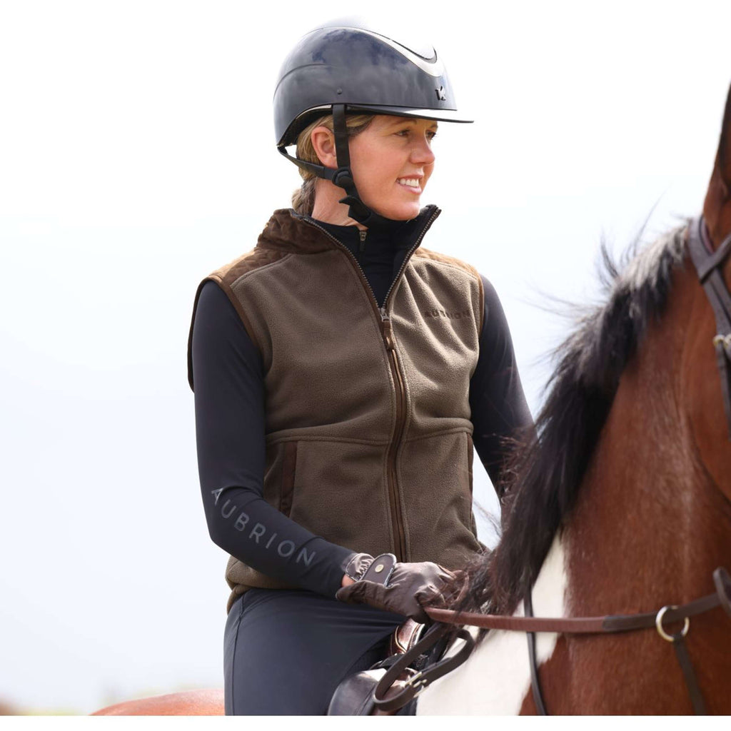 Aubrion by Shires Gilet Heritage Fleece Oliva scura
