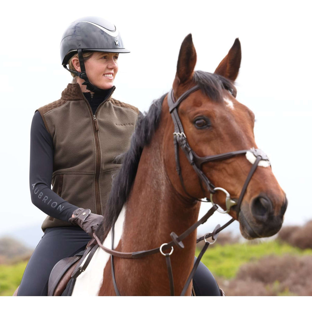Aubrion by Shires Gilet Heritage Fleece Oliva scura
