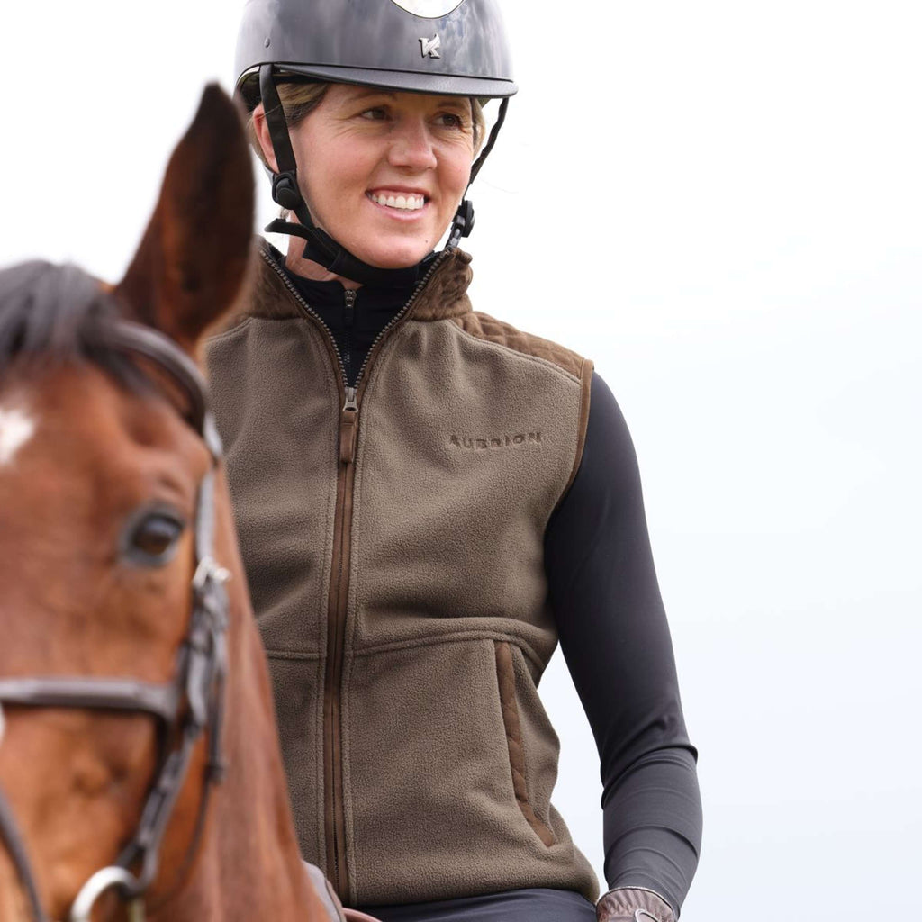 Aubrion by Shires Gilet Heritage Fleece Oliva scura