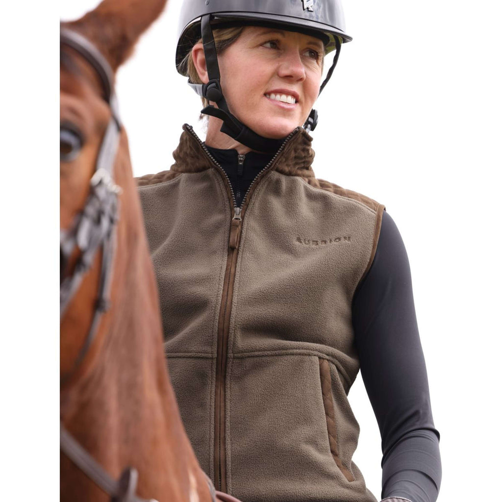 Aubrion by Shires Gilet Heritage Fleece Oliva scura