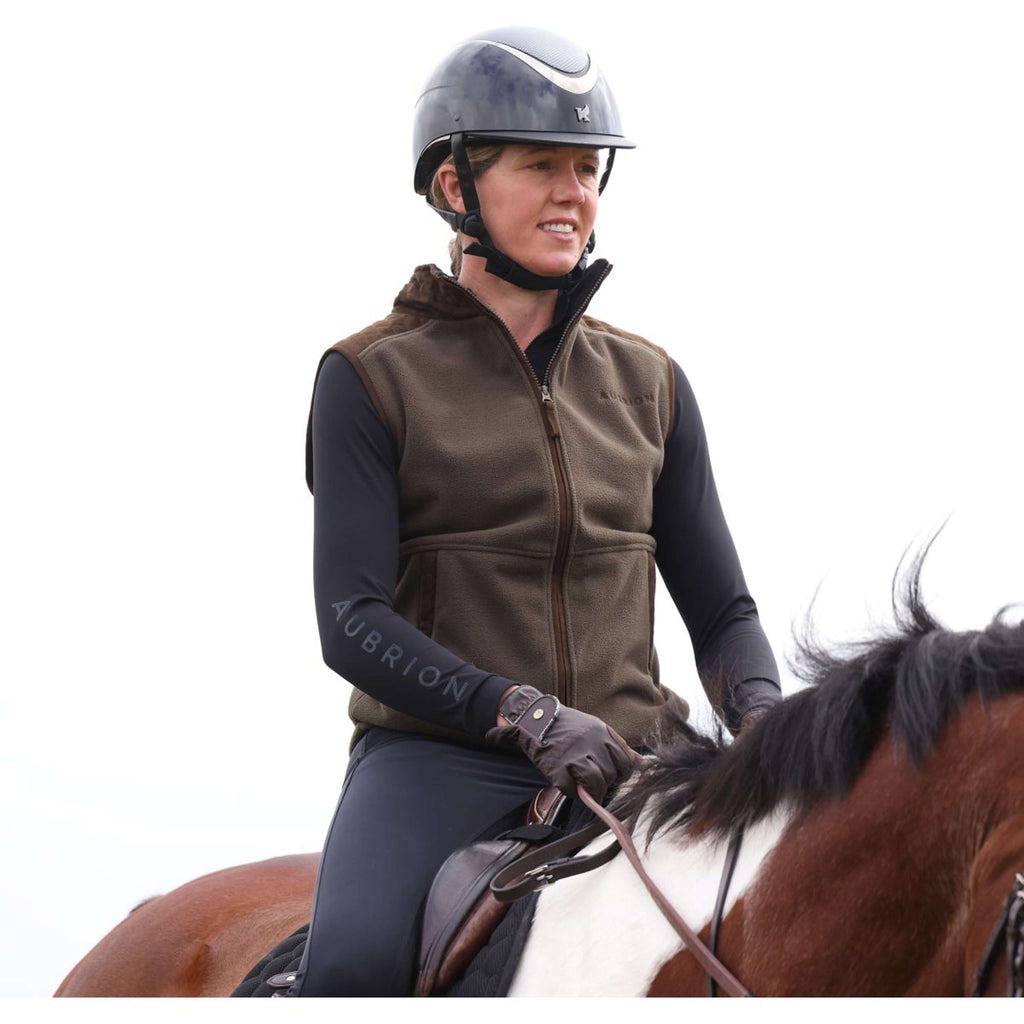 Aubrion by Shires Gilet Heritage Fleece Oliva scura