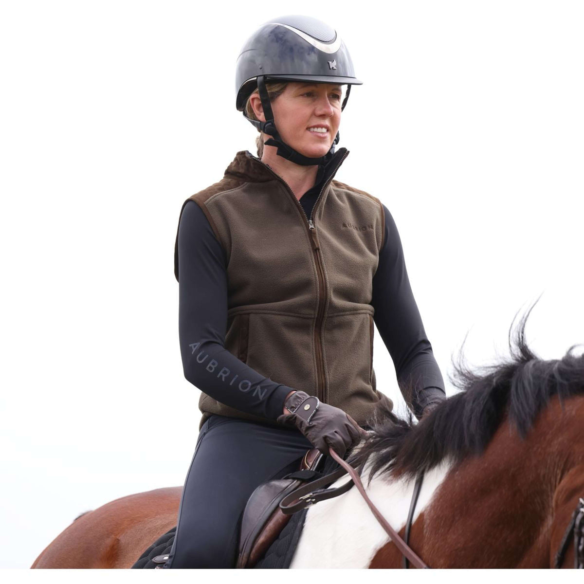 Aubrion by Shires Gilet Heritage Fleece Oliva scura