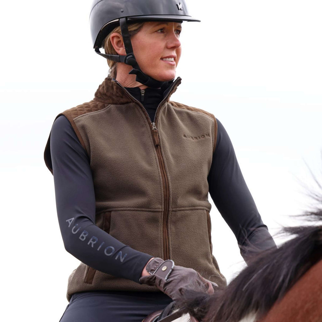 Aubrion by Shires Gilet Heritage Fleece Oliva scura