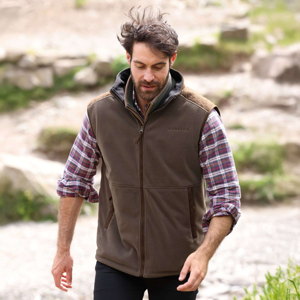 Aubrion by Shires Gilet Heritage Fleece Oliva scura