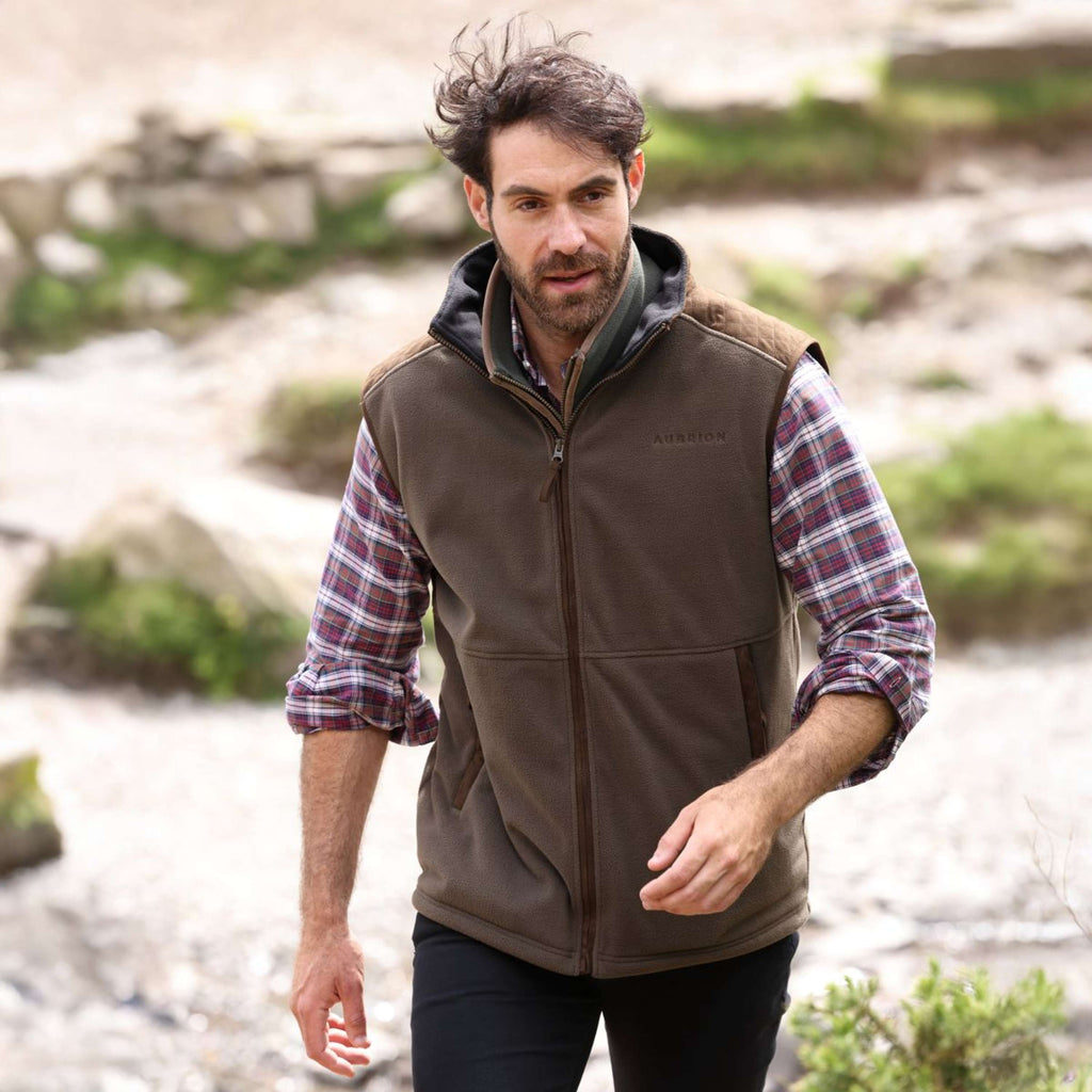 Aubrion by Shires Gilet Heritage Fleece Oliva scura