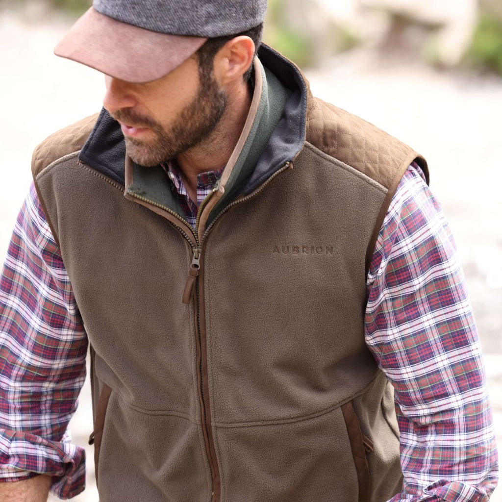 Aubrion by Shires Gilet Heritage Fleece Oliva scura