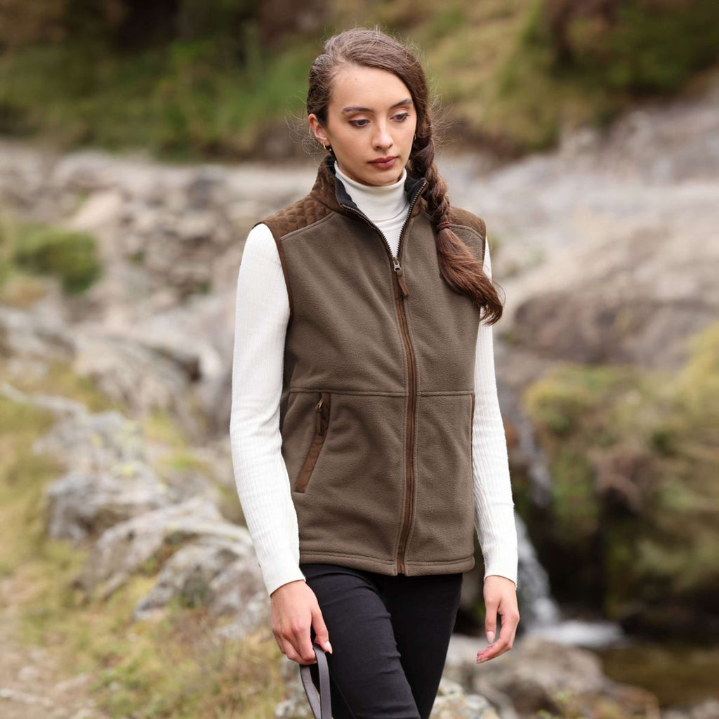 Aubrion by Shires Gilet Heritage Fleece Oliva scura