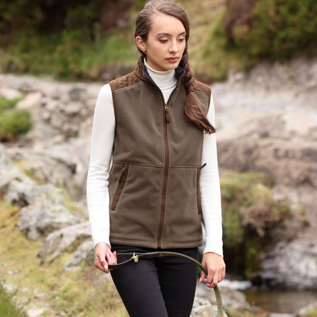 Aubrion by Shires Gilet Heritage Fleece Oliva scura
