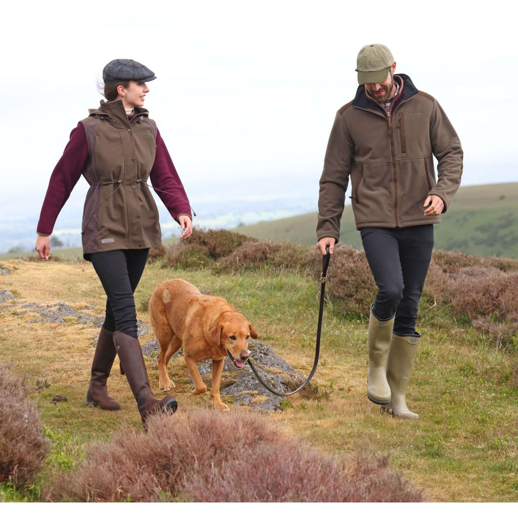 Aubrion by Shires Felpa con cappuccio e zip Heritage Fleece Oliva scura