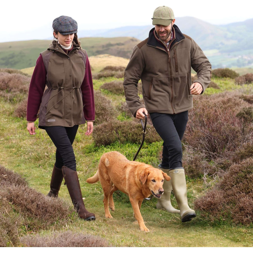 Aubrion by Shires Felpa con cappuccio e zip Heritage Fleece Oliva scura