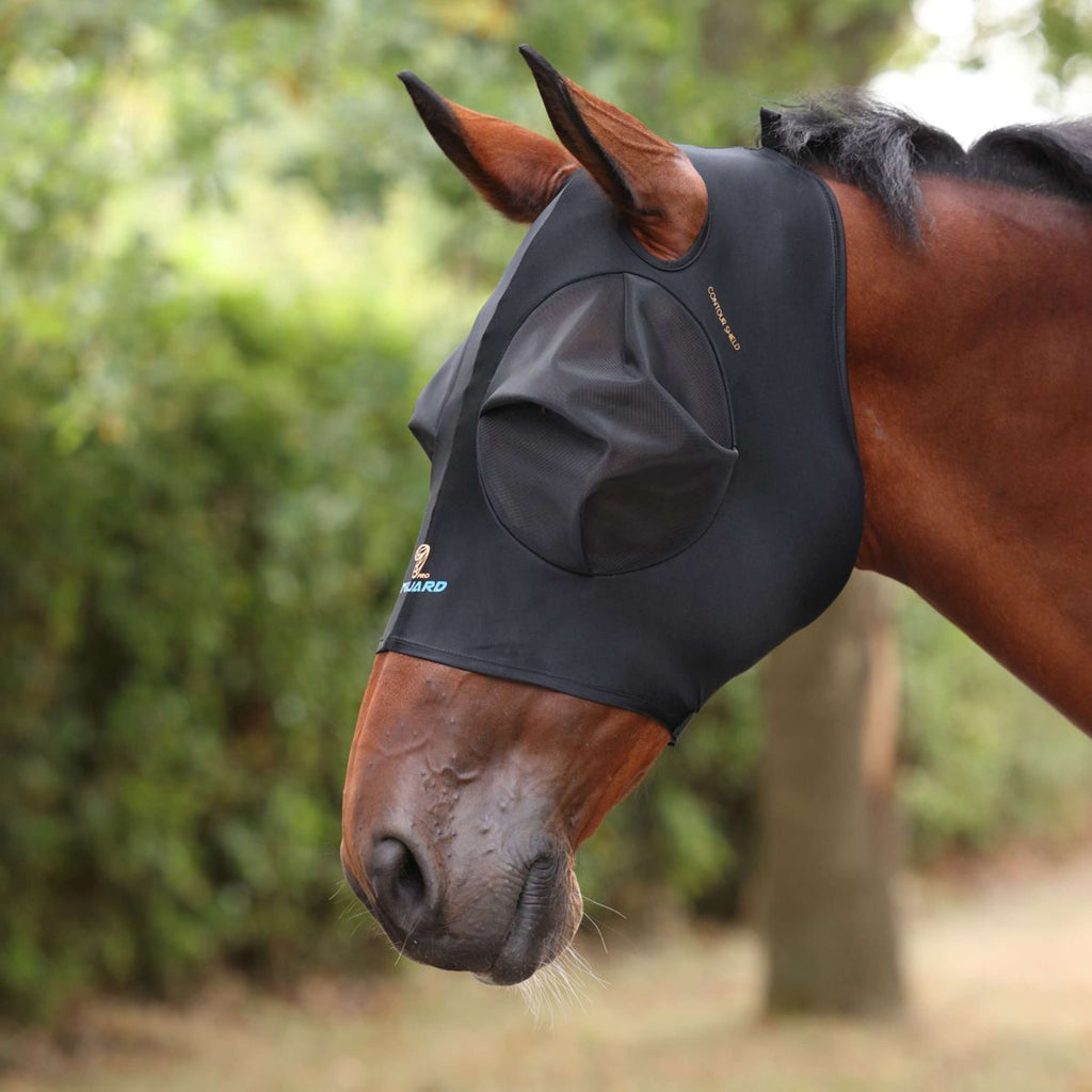 FlyGuard by Shires Maschera per Mosche Pro Stretch con Foro per Orecchio Jet