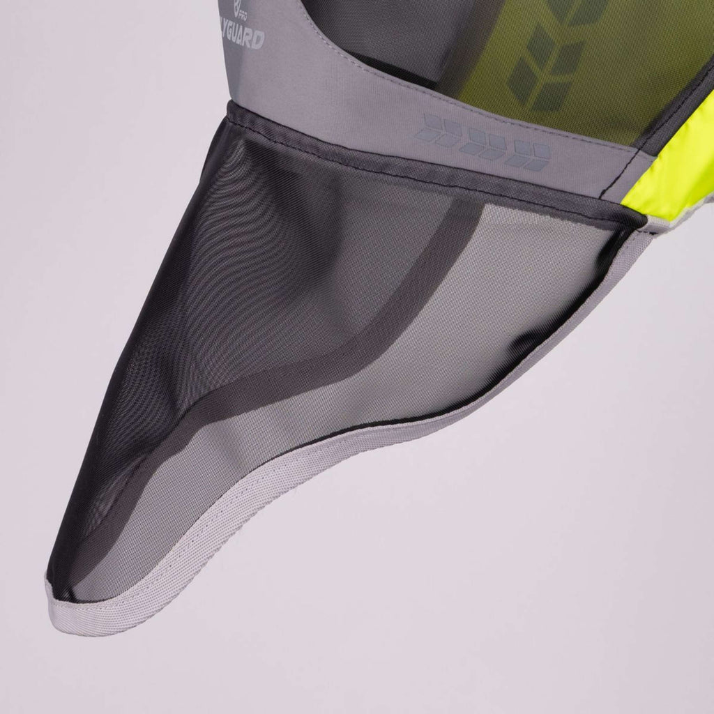 FlyGuard by Shires Maschera per Mosche Pro Hi-Viz Fine Mesh con Orecchie e Naso Giallo fluo