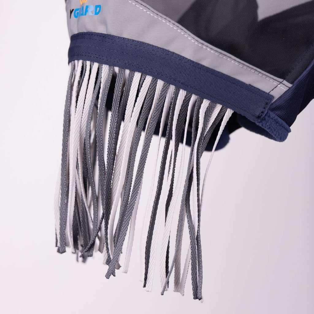 FlyGuard by Shires Maschera per Mosche Pro Fine Mesh con Foro per Orecchio & Frange Nasali Navy
