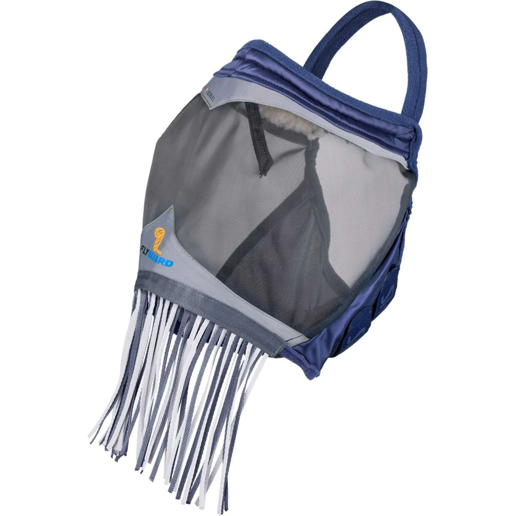 FlyGuard by Shires Maschera per Mosche Pro Fine Mesh Senza orecchie con Frange Navy