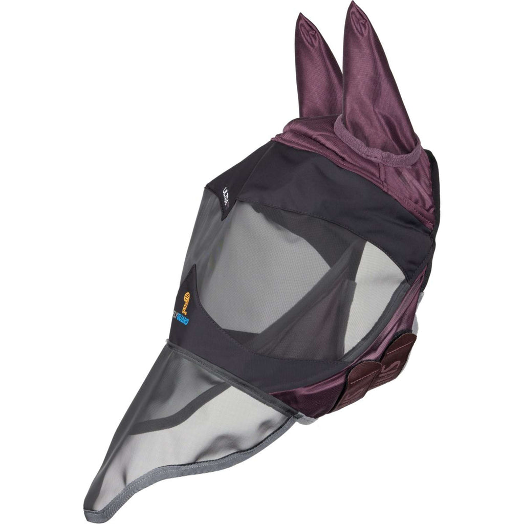 FlyGuard by Shires Maschera per Mosche Pro Deluxe con Orecchie e Naso Black Cherry
