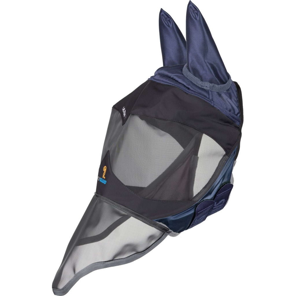 FlyGuard by Shires Maschera per Mosche Pro Deluxe con Orecchie e Naso Navy