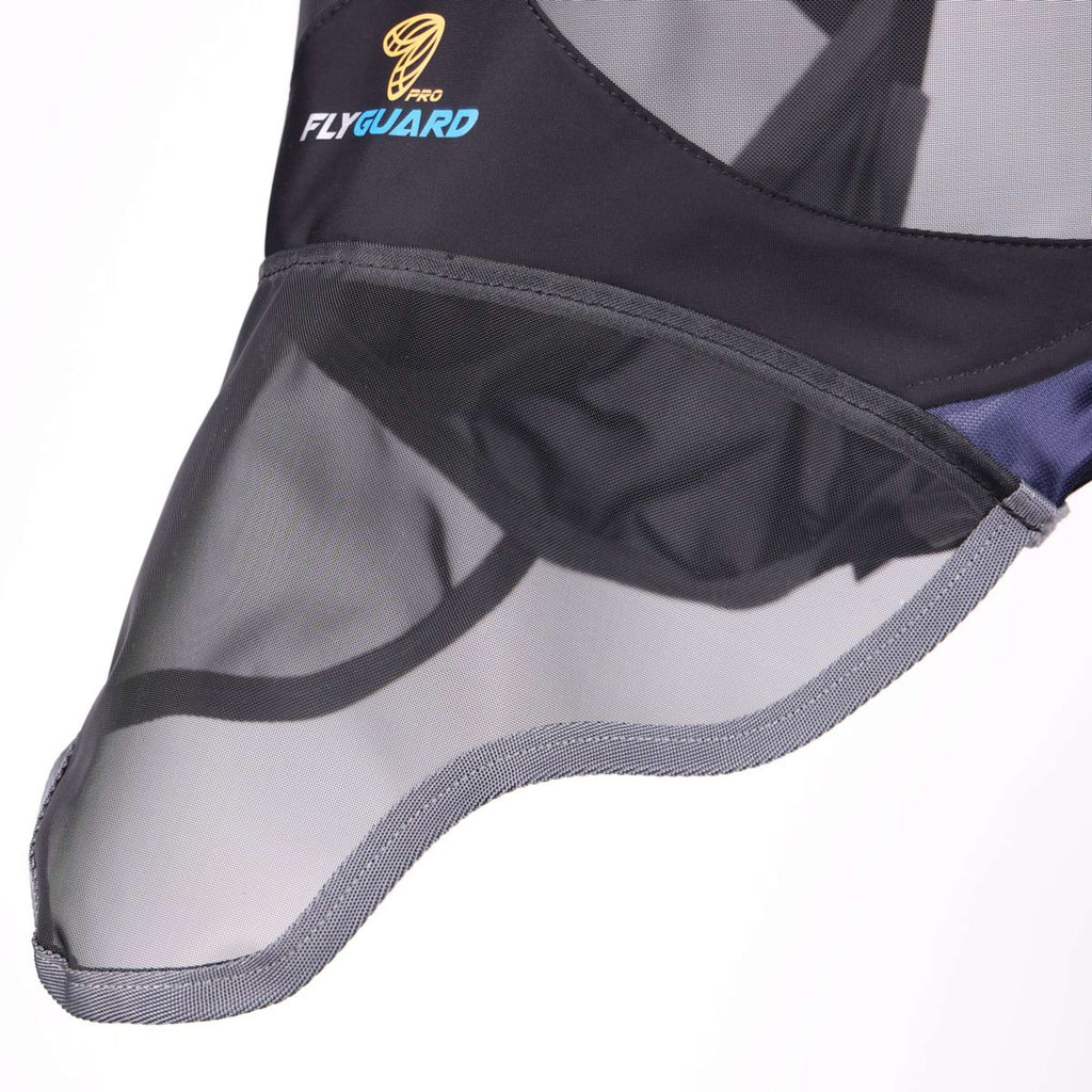 FlyGuard by Shires Maschera per Mosche Pro Deluxe con Orecchie e Naso Navy