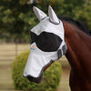 FlyGuard by Shires Maschera per Mosche Pro Sun Shade con Orecchie e Naso Bianco