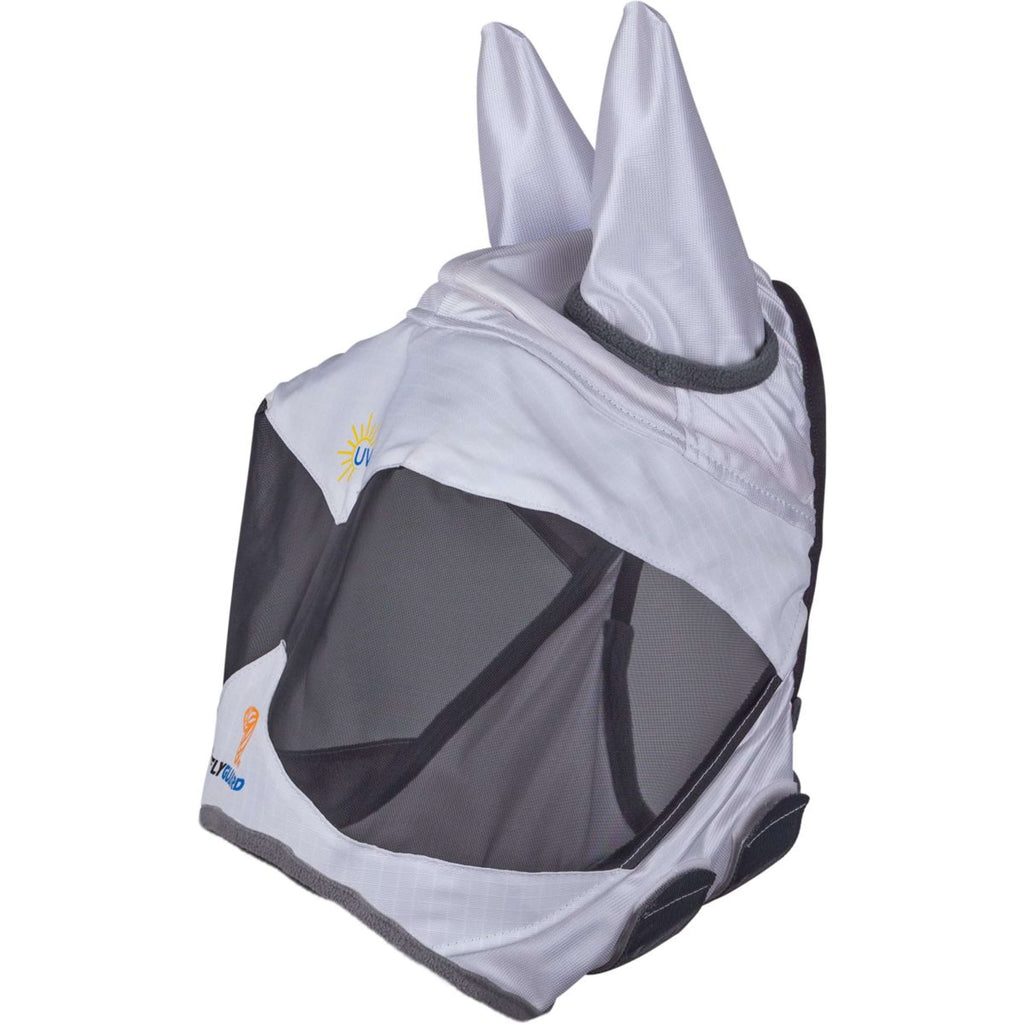 FlyGuard by Shires Maschera per Mosche Pro Sun Shade con Orecchie Bianco