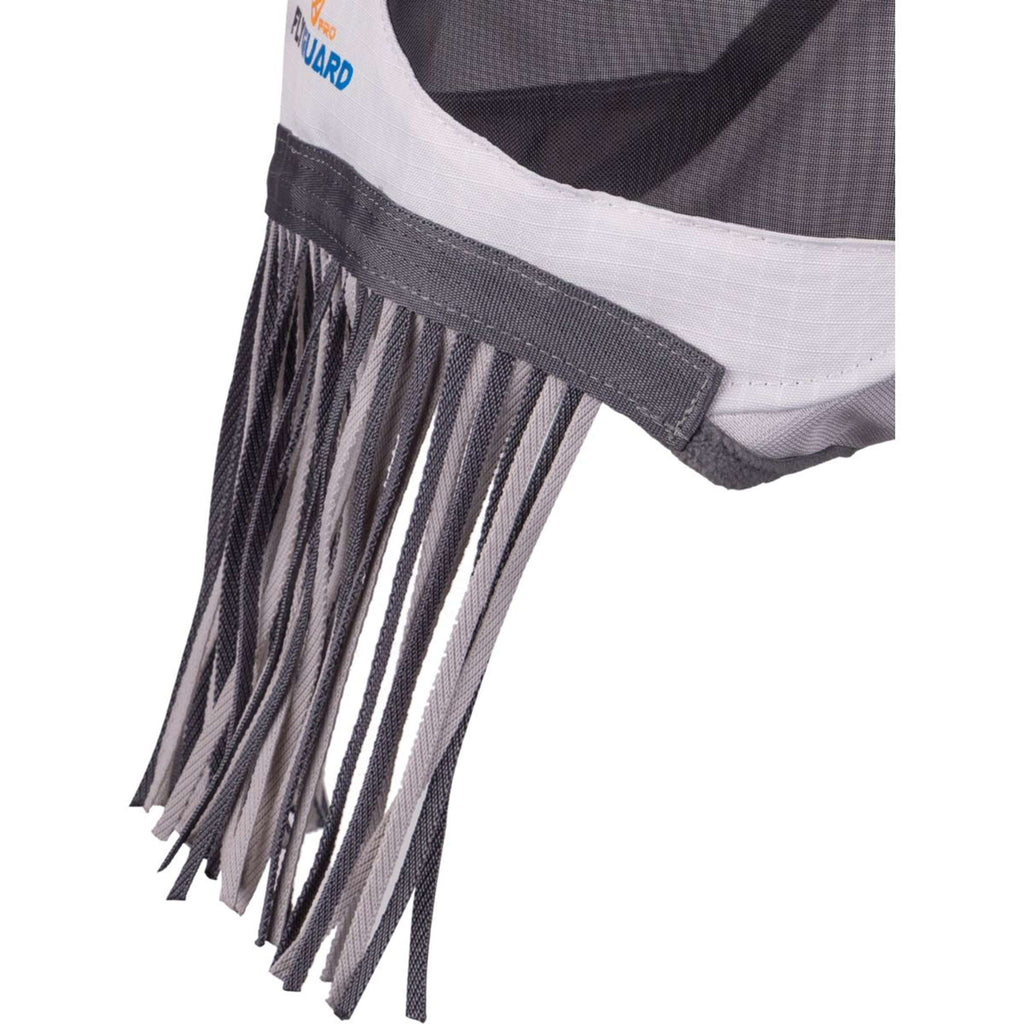 FlyGuard by Shires Maschera per Mosche Pro Sun Shade con Orecchie e Frange Bianco