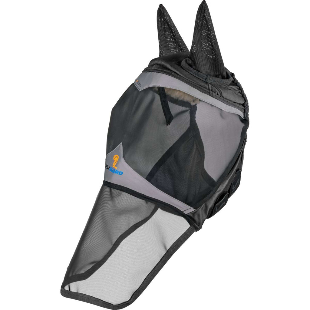 FlyGuard by Shires Maschera per Mosche Pro Fine Mesh con Orecchie e Protezione per il Naso Jet