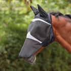 FlyGuard by Shires Maschera per Mosche Pro Fine Mesh con Orecchie e Protezione per il Naso Jet