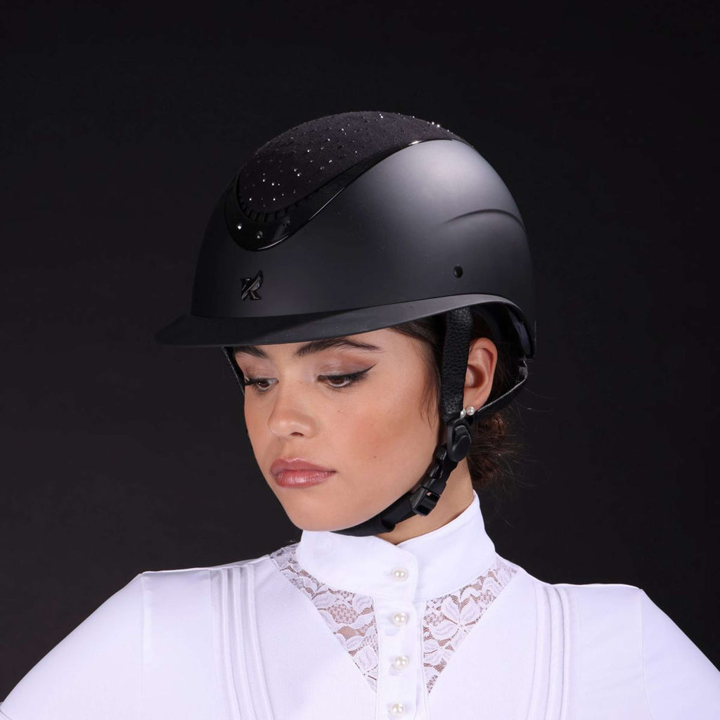 Karben by Shires Casco da equitazione Viola Ellipse Nero