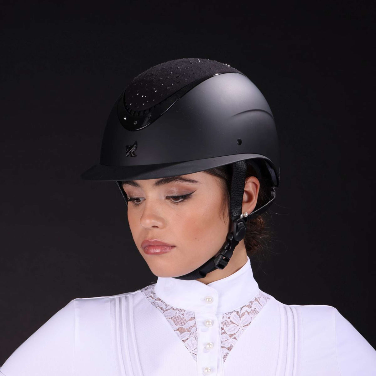 Karben by Shires Casco da equitazione Viola Ellipse Nero